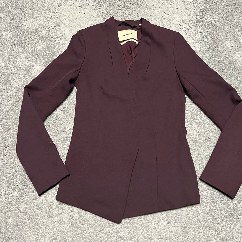 Babaton Blazer Womens 0 Javanese Maroon Quiet Luxury Minimal *flaw
